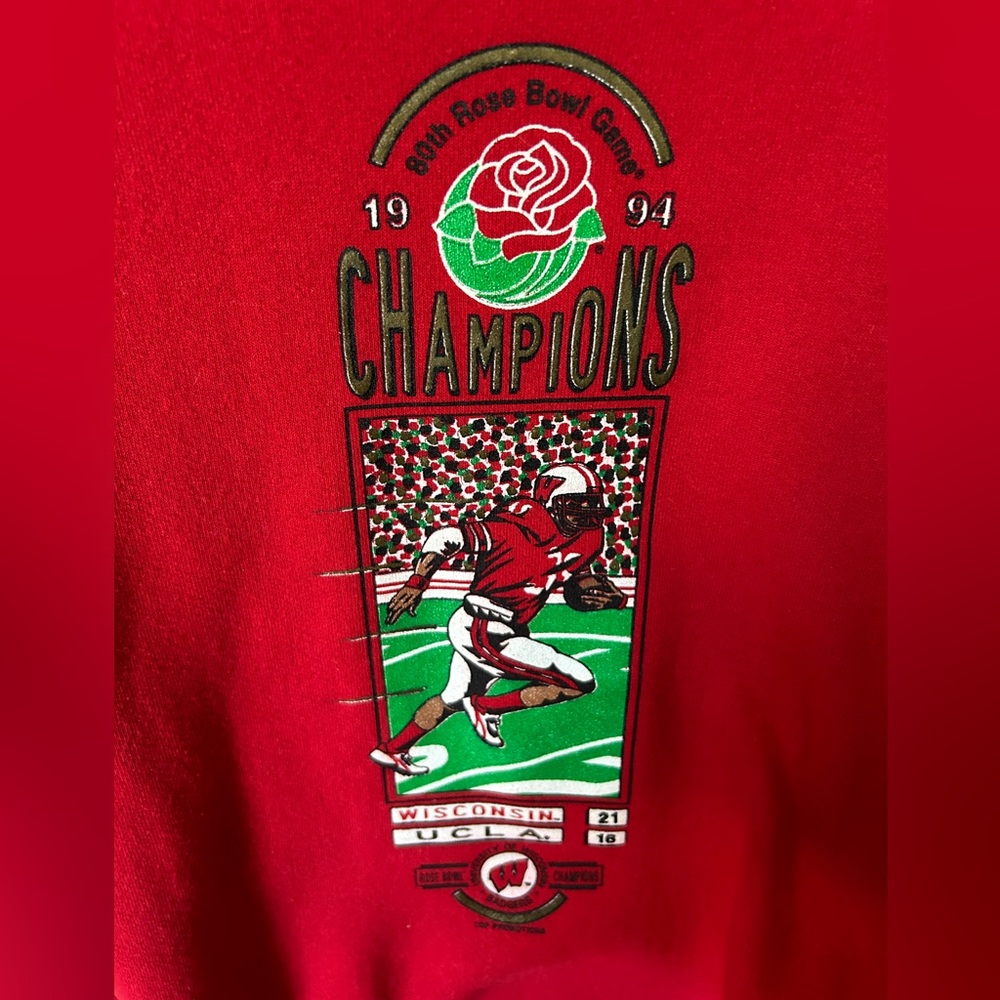 Vintage 1994 Wisconsin Badgers Rose Bowl Champion Crew Neck